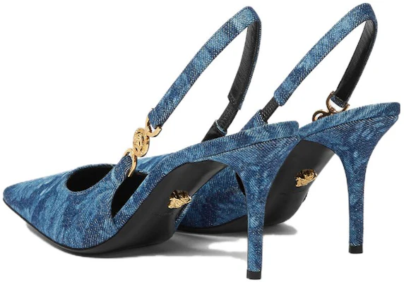 (W) Versace Barocco Puntige Slingback Stiletto ''Blauw'' 1012428-1A10019_1D06V Shop (W) Versace Barocco Puntige Slingback Stiletto ''Blauw'' 1012428-1A10019_1D06V