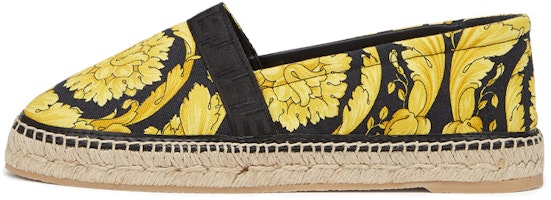 (Women) Versace Barocco Print Fisherman Shoes 'Black Yellow' DST464D-DTES3_D4191 (Women) Versace Barocco Print Fisherman Shoes 'Black Yellow' DST464D-DTES3_D4191