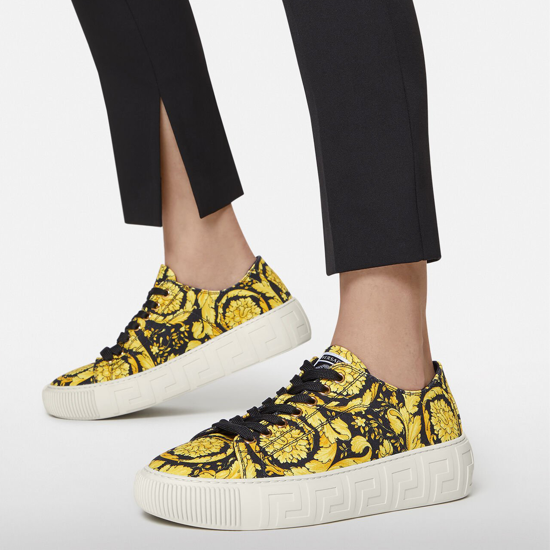 (W) Versace Barocco Print Sneakers 'Yellow' 圖 4