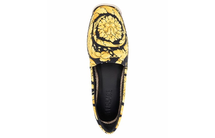 (W) Versace Baroque Print Canvas Flats 'Yellow Black' 圖 4
