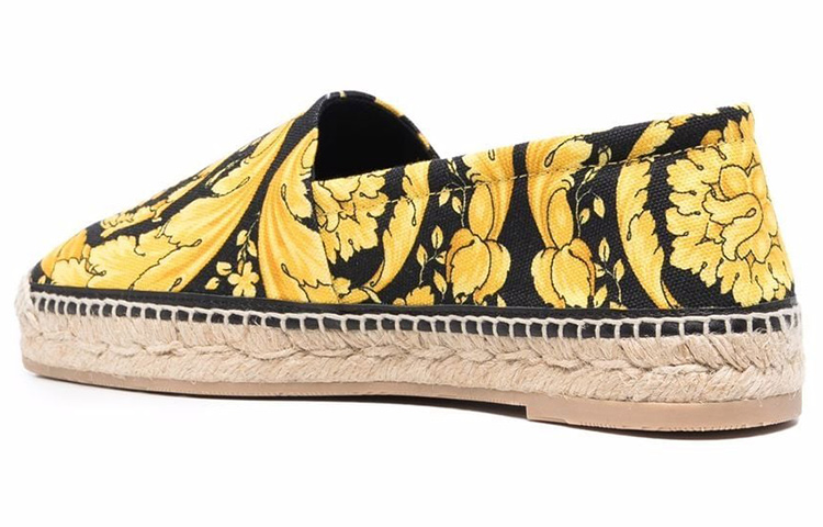 (W) Versace Baroque Print Canvas Flats 'Yellow Black' 圖 5