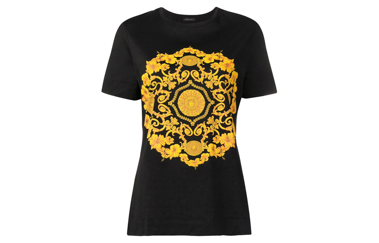 (Women) VERSACE Black Graphic Print Crew Neck Short Sleeve T-Shirt A82299-A201952-A1008 圖 2