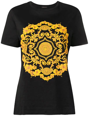 (W) VERSACE 黑色圖案印花圓領短袖T恤 A82299-A201952-A1008 Order (W) VERSACE 黑色圖案印花圓領短袖T恤 A82299-A201952-A1008