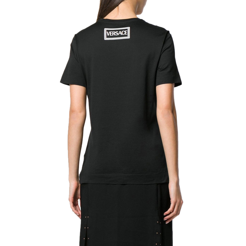 (Women) VERSACE Black Graphic Print Crew Neck Short Sleeve T-Shirt A82299-A201952-A1008 圖 4
