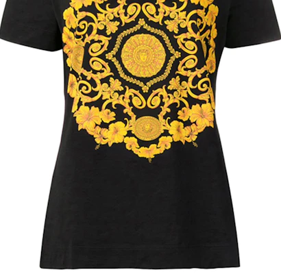 (W) VERSACE 黑色圖案印花圓領短袖T恤 A82299-A201952-A1008 Sizing (W) VERSACE 黑色圖案印花圓領短袖T恤 A82299-A201952-A1008