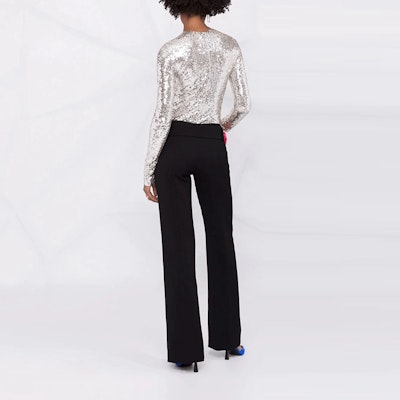 (Women) VERSACE Black High-Waisted Side Slit Casual Pants. 1002398-1A01798-1B000 Shop (Women) VERSACE Black High-Waisted Side Slit Casual Pants. 1002398-1A01798-1B000