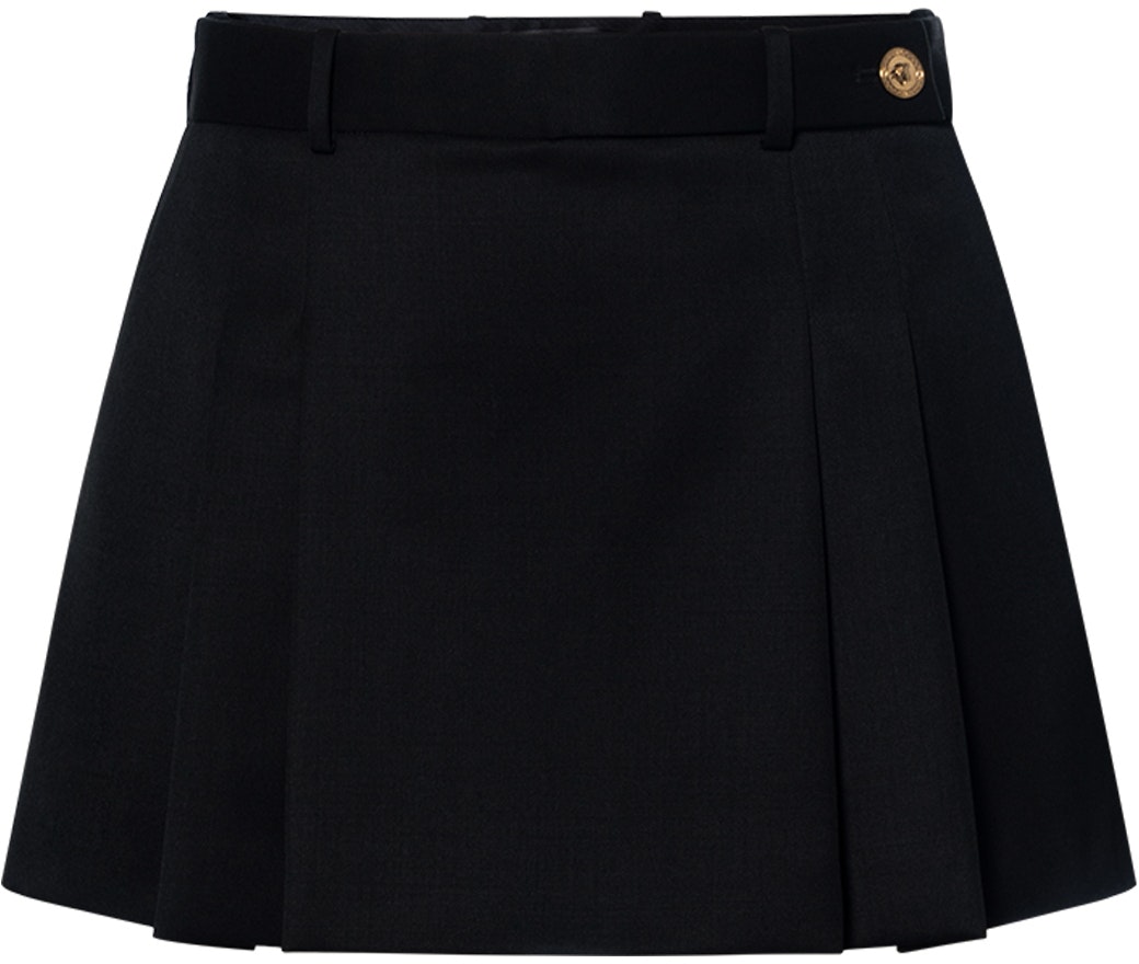 women-versace-black-pleated-mini-skirt-with-logo-button-low-waist-casual-skirt-1007398-1-a05158-1-b000