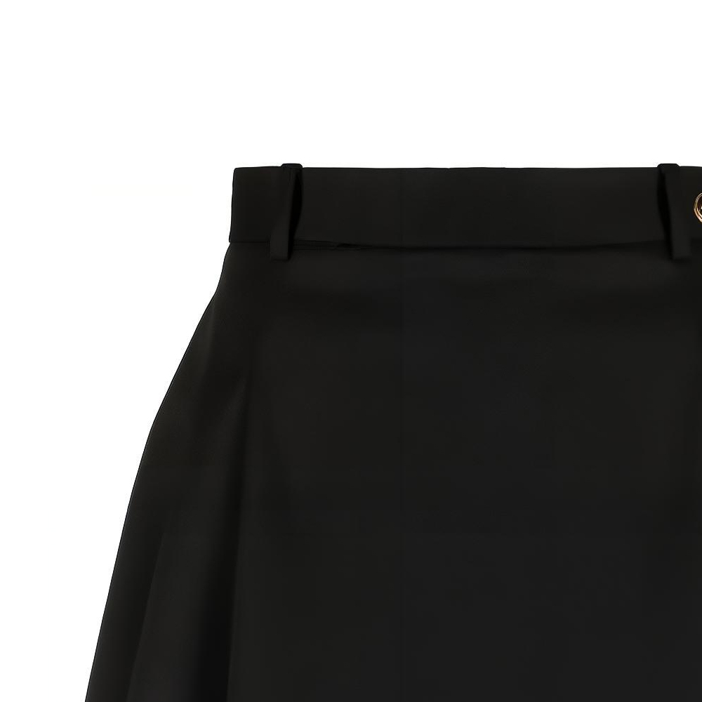 Details for (W) VERSACE 黑色百褶迷你裙 搭配Logo鈕扣-低腰休閒裙 1007398-1A05158-1B000