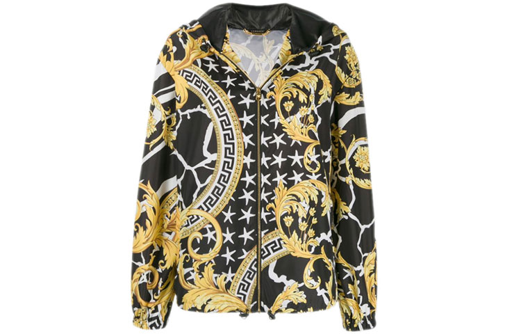 (Women) Versace Black Printed Zip-Up Hooded Jacket A84010-A231034-A7900 圖 2