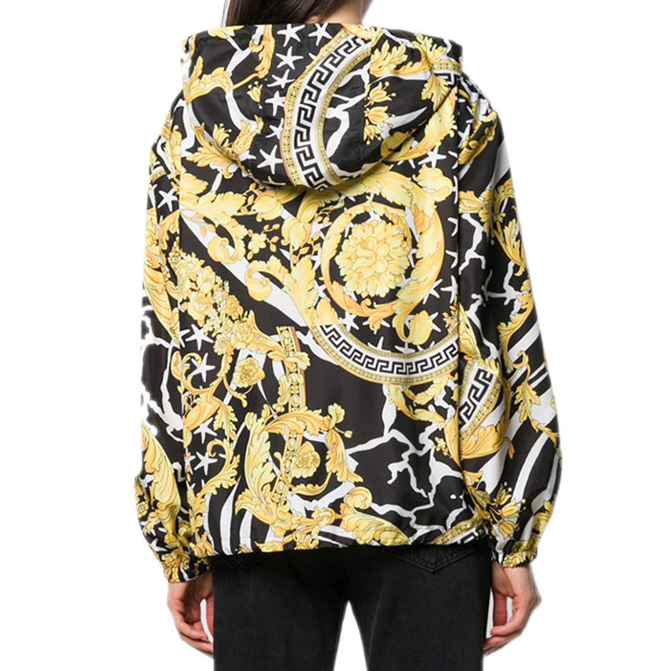 (Women) Versace Black Printed Zip-Up Hooded Jacket A84010-A231034-A7900 圖 5