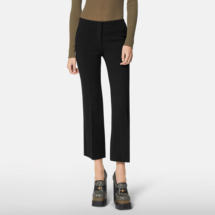 Shop (W) VERSACE Seluar Potongan Kemasan Wool Hitam Tulen 10017291-A01798-1B000