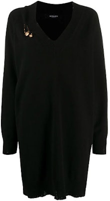 (W) 范思哲 黑色安全别针针织长袖连衣裙 A87164A-235900-A1008 Buy (W) 范思哲 黑色安全别针针织长袖连衣裙 A87164A-235900-A1008