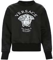 (Women) VERSACE Black Solid Letter Print Long Sleeve Sweatshirt A884051-F00108-1P250 (Women) VERSACE Black Solid Letter Print Long Sleeve Sweatshirt A884051-F00108-1P250