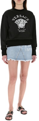 (W) 范思哲 黑色字母印花长袖卫衣 A884051-F00108-1P250 Shop (W) 范思哲 黑色字母印花长袖卫衣 A884051-F00108-1P250