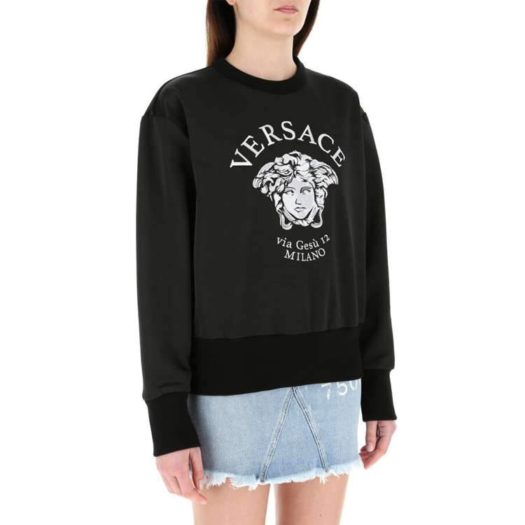 Purchase (W) 范思哲 黑色字母印花长袖卫衣 A884051-F00108-1P250