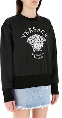 (W) 范思哲 黑色字母印花长袖卫衣 A884051-F00108-1P250 Purchase (W) 范思哲 黑色字母印花长袖卫衣 A884051-F00108-1P250