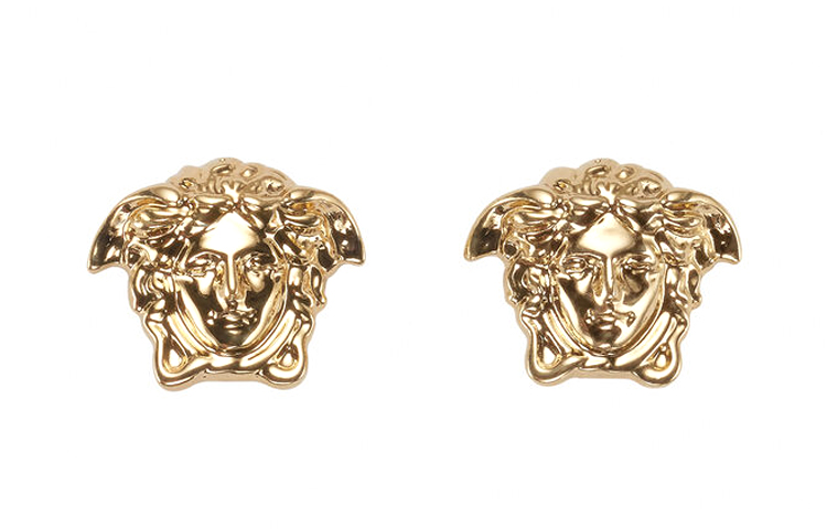 Order (W) VERSACE Pendientes Dorados Medusa Brillante con Tachuelas de Latón DG2E533-DJMT-D00O