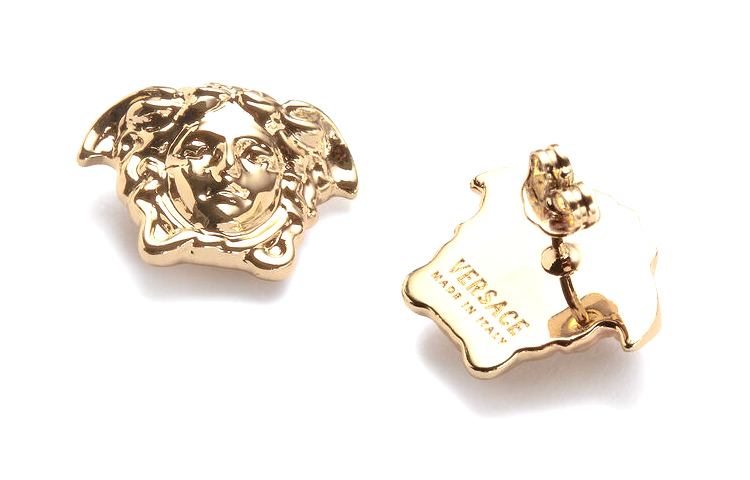 Lookbook (W) VERSACE Pendientes Dorados Medusa Brillante con Tachuelas de Latón DG2E533-DJMT-D00O