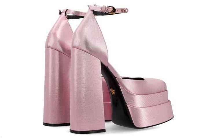 (W) Versace Buckle 'Fashion Chunky High Heel Pink' 圖 5