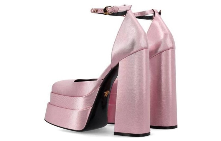 (W) Versace Buckle 'Fashion Chunky High Heel Pink' 圖 6