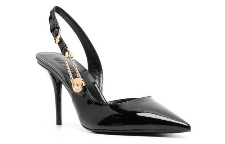 (W) Versace Buckle Fashion Stiletto High Heels 'Black' 圖 2