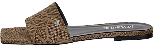 (Women) Versace Canvas Flat Mule 'Brown' 1010948-1A07931_2N240 (Women) Versace Canvas Flat Mule 'Brown' 1010948-1A07931_2N240
