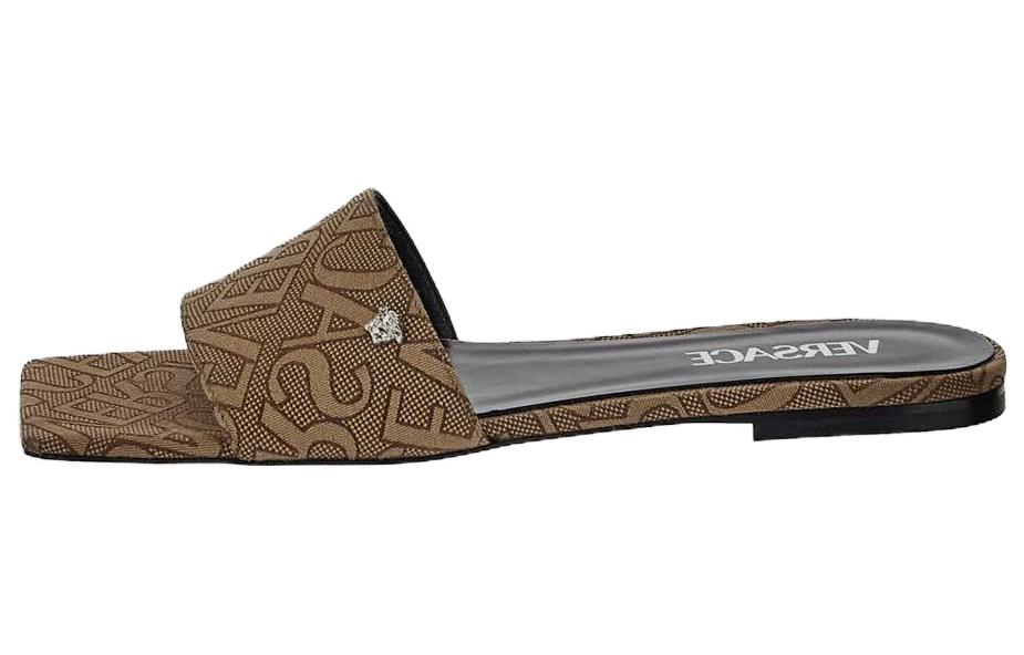 (Women) Versace Canvas Flat Mule 'Brown' 1010948-1A07931_2N240