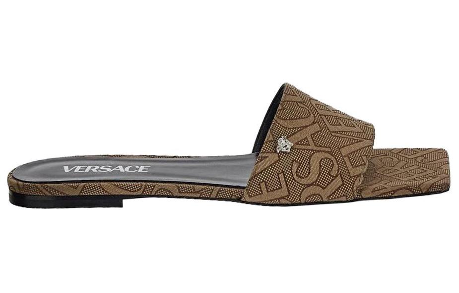 Order (W) Versace Kanvas Flat Mule 'Coklat' 1010948-1A07931_2N240