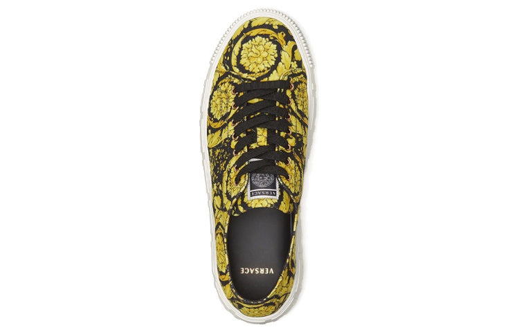(W) Versace Canvas Lace-Up Sneakers 'Black Yellow' 圖 2