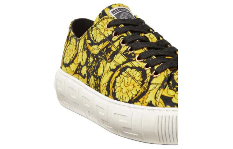 (W) Versace Canvas Lace-Up Sneakers 'Black Yellow' 圖 3