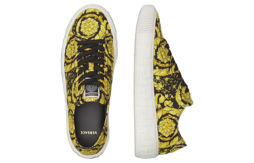 (W) Versace Canvas Lace-Up Sneakers 'Black Yellow' 圖 5