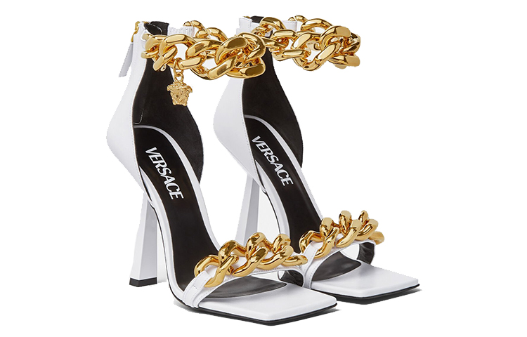 (W) Versace Chain-Link High Heel Sandal 'White Fashion' 圖 2