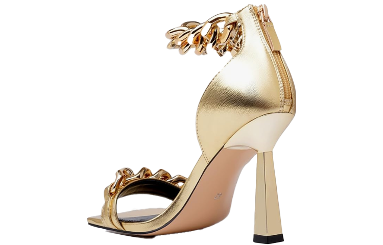 (W) Versace Chain Leather Sandals 'Gold' 圖 4