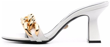 (Women) Versace Chain Mid-Heel Mule 'White Leather' 1003334DVT2P1W00V (Women) Versace Chain Mid-Heel Mule 'White Leather' 1003334DVT2P1W00V