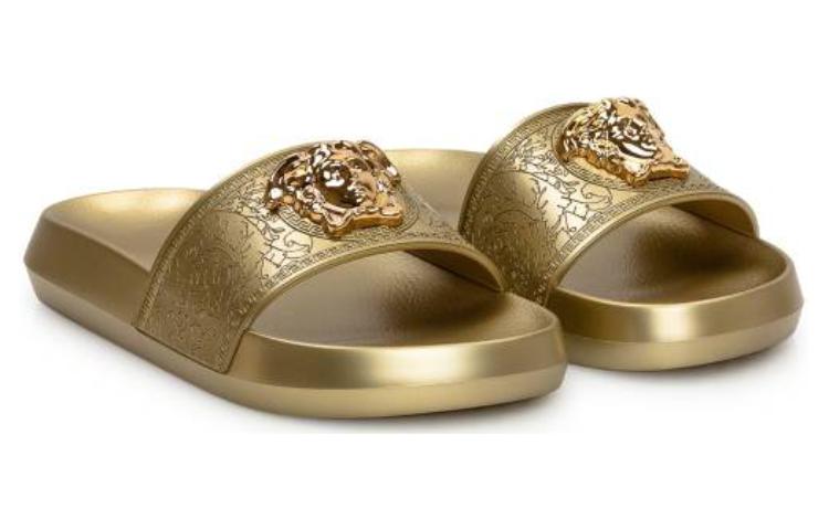 (W) Versace CMFT Slide Sandals 'Gold' 圖 3