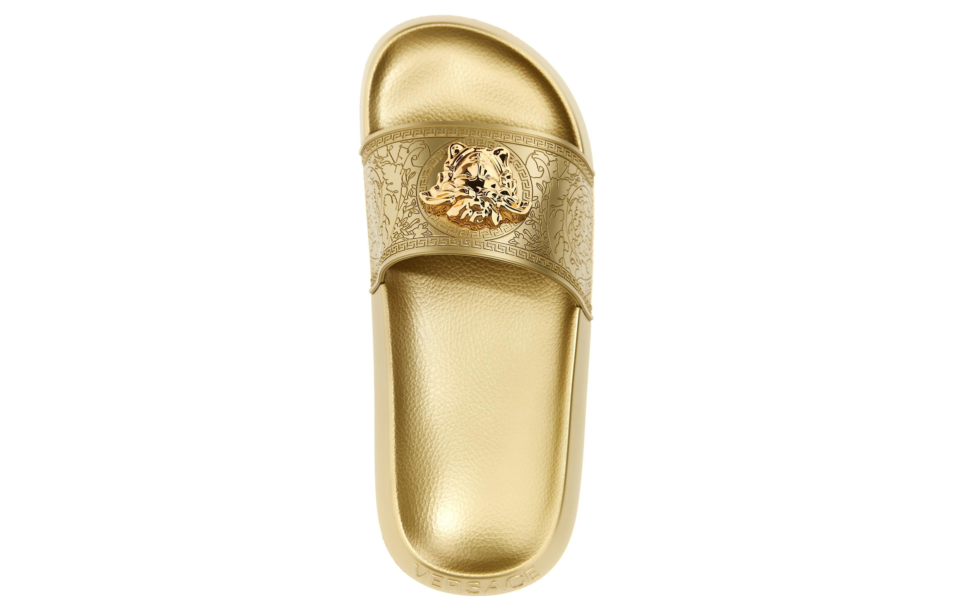 (W) Versace CMFT Slide Sandals 'Gold' 圖 5