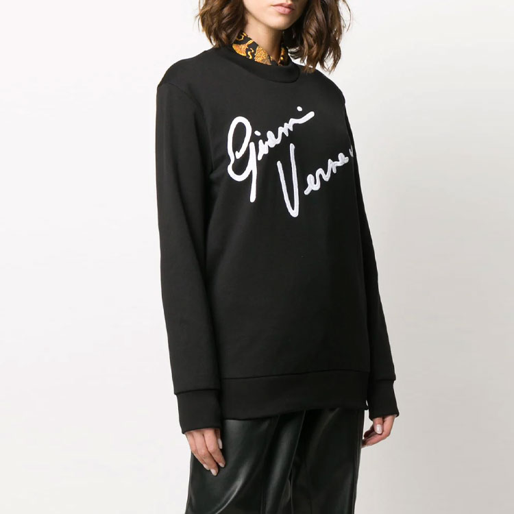 Purchase (W) VERSACE Crewneck Sweater Katun Lengan Panjang dengan Motif. A85854-A231242-A1008