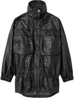 (Women) VERSACE Croc-Lacquered Cloquet Jacket Black Long Sleeve Stand Collar Coat 1012009-1A09081-1B000 (Women) VERSACE Croc-Lacquered Cloquet Jacket Black Long Sleeve Stand Collar Coat 1012009-1A09081-1B000