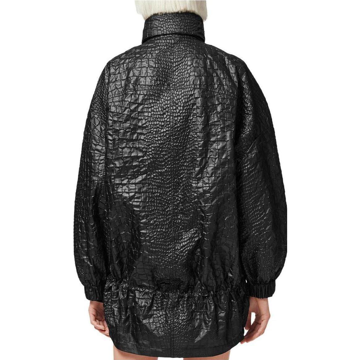 Shop (W) 范思哲黑色亮面鳄鱼纹长袖立领外套 1012009-1A09081-1B000