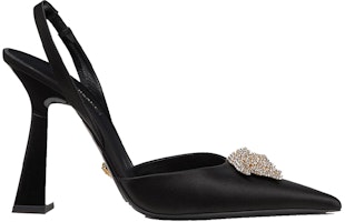 VERSACE 范思哲 La Medusa 緞面露跟高筒鞋 女款 黑色 Order VERSACE 范思哲 La Medusa 緞面露跟高筒鞋 女款 黑色