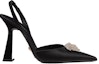 Order (W) Versace Crystal La Medusa 110mm Slingback Pam Sepatu Hitam Satin. 1001207-1A00619_1B000