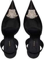 VERSACE 范思哲 La Medusa 緞面露跟高筒鞋 女款 黑色 Shop VERSACE 范思哲 La Medusa 緞面露跟高筒鞋 女款 黑色