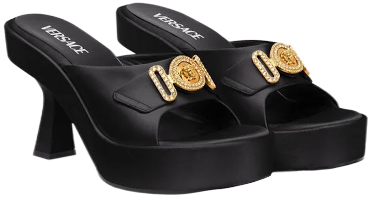 (Women) Versace Crystal Mule Sandals 'Black' 1004323-1A04185_1B00V Order (Women) Versace Crystal Mule Sandals 'Black' 1004323-1A04185_1B00V