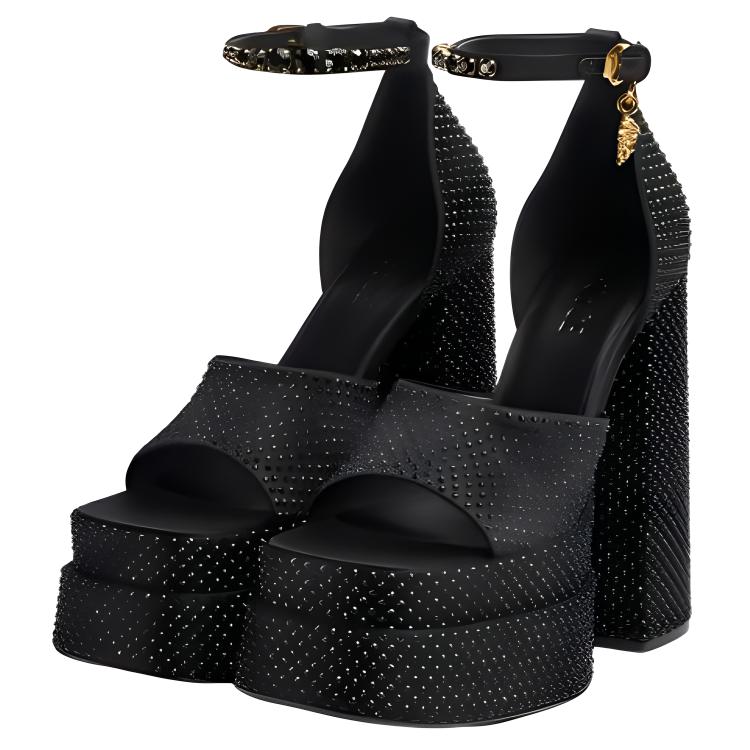 (W) Versace Crystal Slide 'Black Fashion' 圖 3