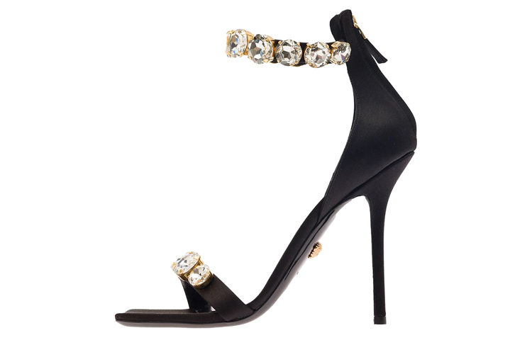 (Women) Versace Crystal Stiletto Slide 'Black Fashion' 1011403-1A04185_1B00V