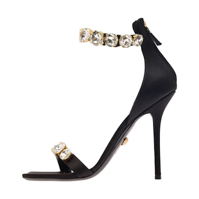 (W) Versace Crystal Stiletto Slide 'Black Fashion'
