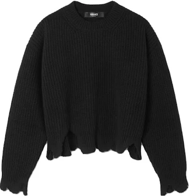 (W) VERSACE Sweater Hitam Lengan Panjang Kesan Lusuh Knit Pullover 1012119-1A08746-1B000 Buy (W) VERSACE Sweater Hitam Lengan Panjang Kesan Lusuh Knit Pullover 1012119-1A08746-1B000