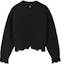 Lookbook (W) VERSACE Sweater Hitam Lengan Panjang Kesan Lusuh Knit Pullover 1012119-1A08746-1B000