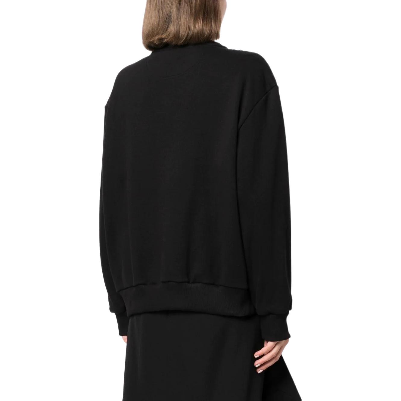 (Women) VERSACE FW22  Black Crystal Logo Embellished Casual Sweatshirt 1006562-1A04594-1B000 圖 4