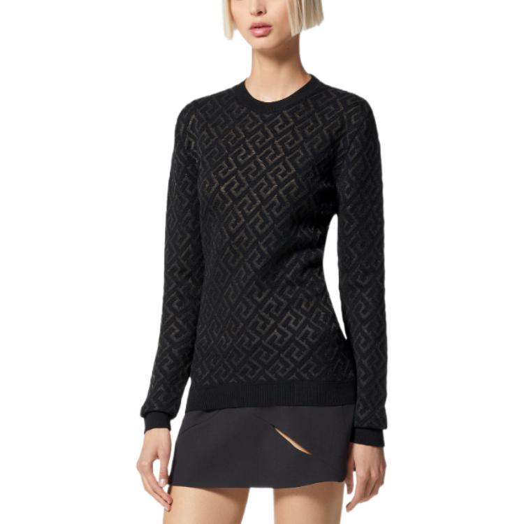 (Women) VERSACE FW22  Black Knit Pullover Sweater with Print. 1009041-1A04065-1B000 圖 4